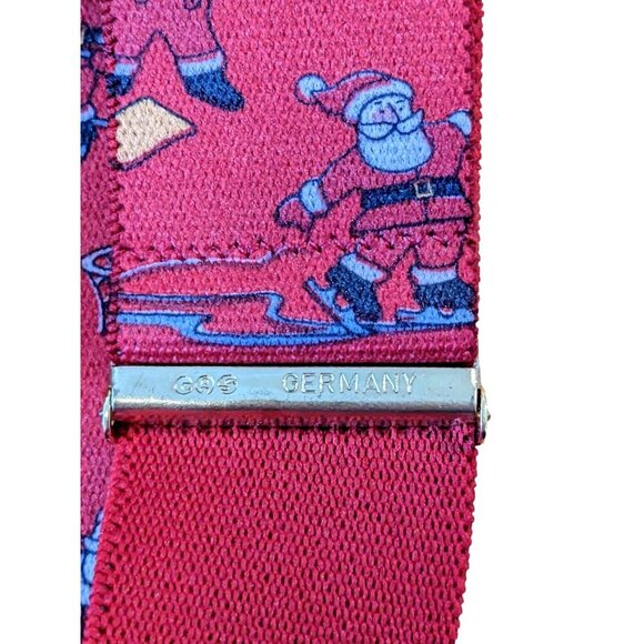 Vintage CAS German Suspenders Christmas Santa Claus Playing Sports North Pole - Picture 6 of 8